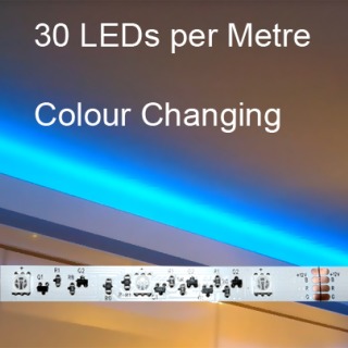 Constant Current RGB LED Strip (10-15vdc) (30 LEDs/M)